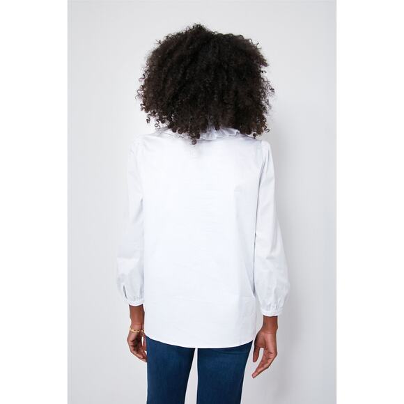 TUCKERNUCK White Ruffle Neck Bouvier Blouse NWT Size Medium - Picture 4 of 10